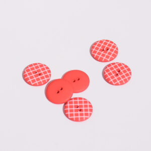 Bouton Rond quadrillé 15 mm Rouge