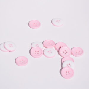 Bouton Rond Plastique Etoiles rose clair 15 mm