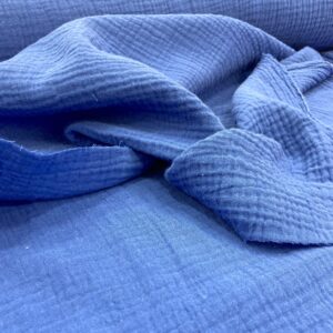 Tissu Double Gaze Bleu électrique