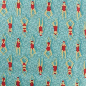 Tissu Coton Cretonne enduit Swimming Pool