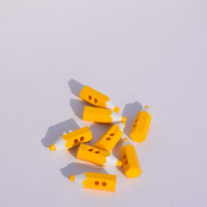 Bouton Plastique Crayon Jaune 15 mm
