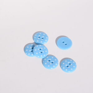 Bouton Plastique pois Bleu 18mm