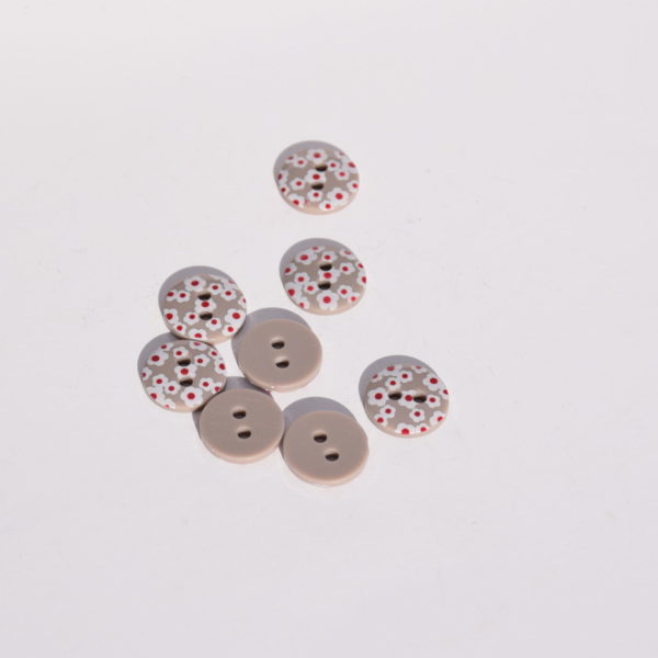 Bouton Plastique Fleurs 18mm