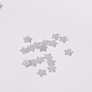 Bouton Plastique Etoile pailletée Argent 11mm