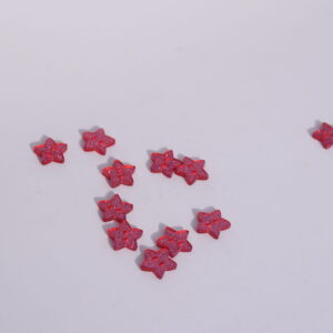 Bouton Plastique Etoile pailletée Rose 11mm