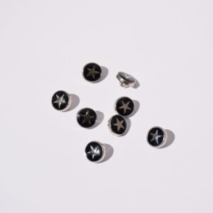 Bouton Rond étoile noir 10 mm