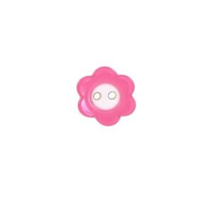 Bouton Plastique Fleur Rose 12 mm