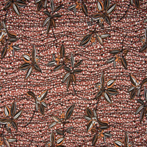 Tissu Jersey de Viscose motif fleurs Terracotta