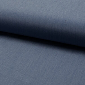 Tissu Polyester et Viscose uni Bleu Jeans