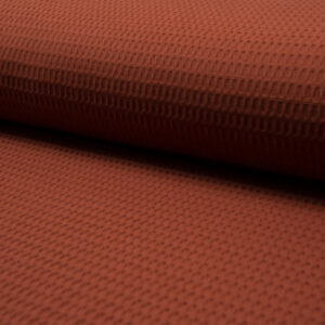 Tissu Nid Abeille Uni - Terracotta
