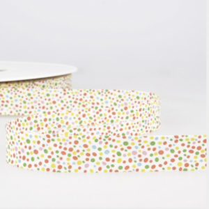 Biais imprimé Confettis multicolore 20mm