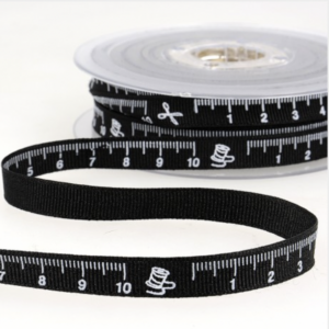 Ruban "Mètre" Noir & Blanc 10mm
