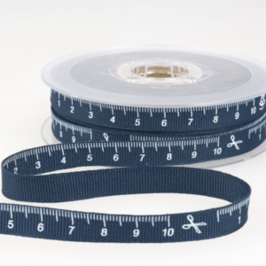 Ruban "Mètre" Bleu Marine & Blanc 10mm