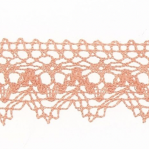 Dentelle coton Uni 25mm Corail