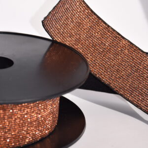 Elastique maille 40mm Cuivre Lurex