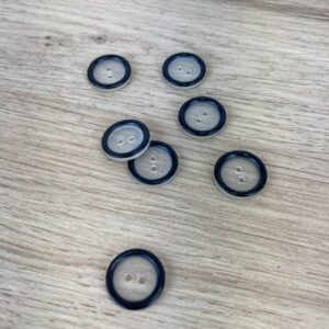 Bouton transparent & Noir 18mm
