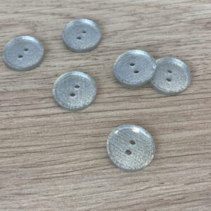 Bouton argenté paillettes 18mm