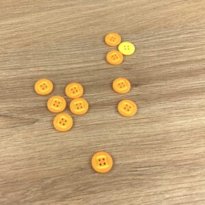 Bouton Bicolore Orange & Jaune 15mm