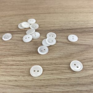 Bouton Blanc Nacré 12mm