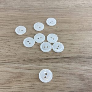 Bouton Blanc Nacré 15mm