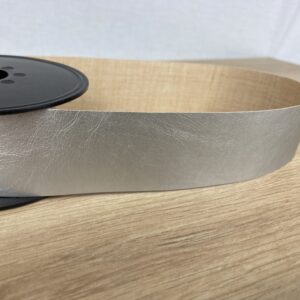 Bande simili cuir à plat 38mm Argent