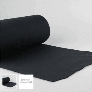 Tissu Bord côte Uni Noir