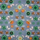 Tissu Coton Popeline motifs fleurs automne