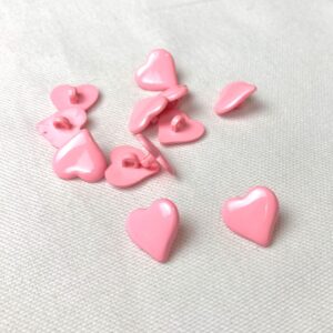 Bouton à queue Coeur Rose 15 mm