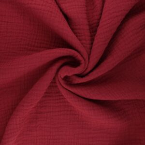 Tissu Double Gaze de coton uni rouge