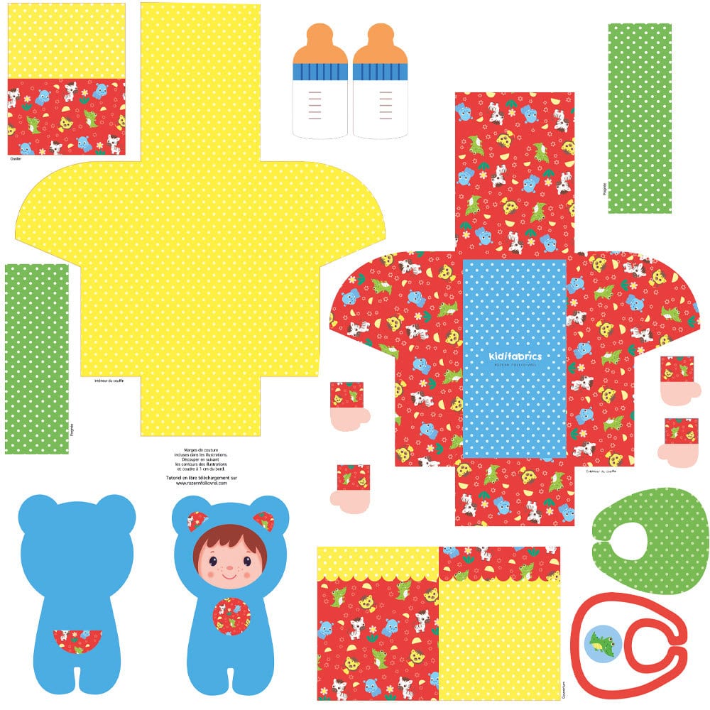 Kit couture bébé et son couffin à coudre Kidifabrics - Les aiguilles de Lulu
