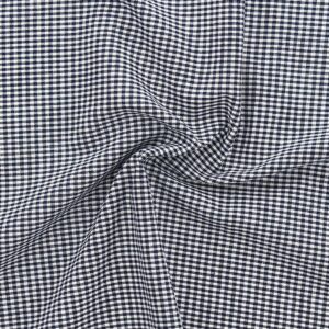 Tissu Vichy petits carreaux bleu marine