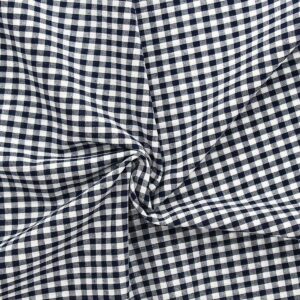 Tissu Vichy grands carreaux bleu marine