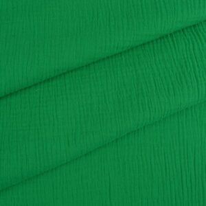 Tissu Double Gaze vert petant