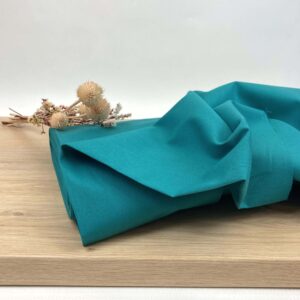 Tissu Popeline de coton uni vert canard
