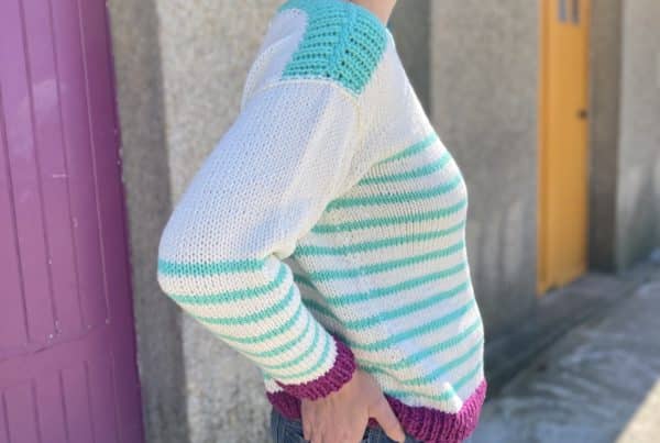 Tricot facile Pull marinière encolure bateau