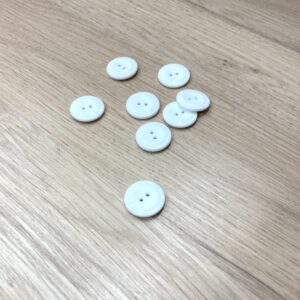 Bouton blanc 2 trous 22mm