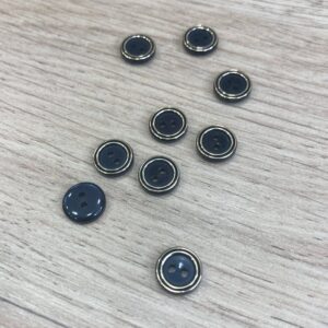 Bouton marine et doré 9 mm
