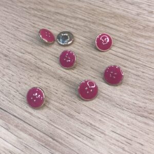 Bouton emaillé Rose 11 mm