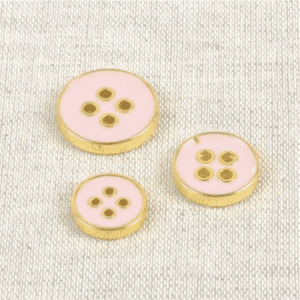 Bouton laqué Rose et Or