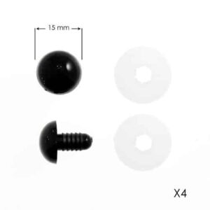 Yeux de sécurité 15 mm noir