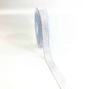Ruban Noël argent 15 mm