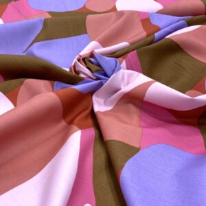 Tissu coton multi shapes rose nerida hansen