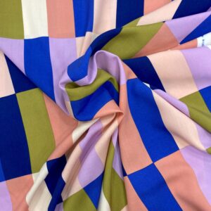 Tissu viscose subway tile bleu nerida hansen
