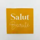 Etiquette à coudre Salut beauté safran