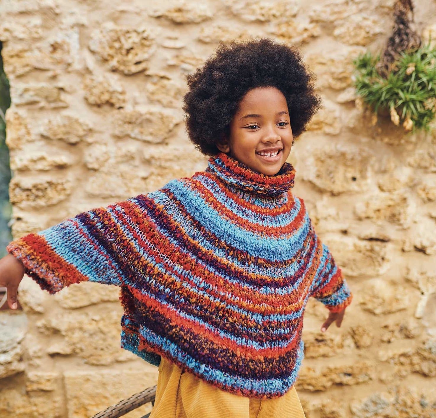 Kit tricot Poncho enfant Funk - Katia Yarns - Les aiguilles de Lulu