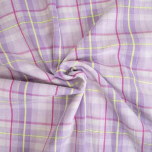 Tissu Katia Fabrics Fluor Madras neon et lilac