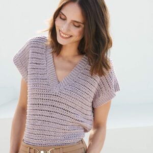 Kit crochet Pull sans manche Cotton Cashmere