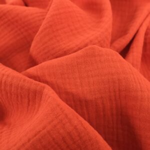 Tissu Double Gaze orange GOTS