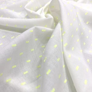 Tissu Plumetis coton jaune fluo