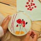 Duo kit broderie champ de coquelicots dmc